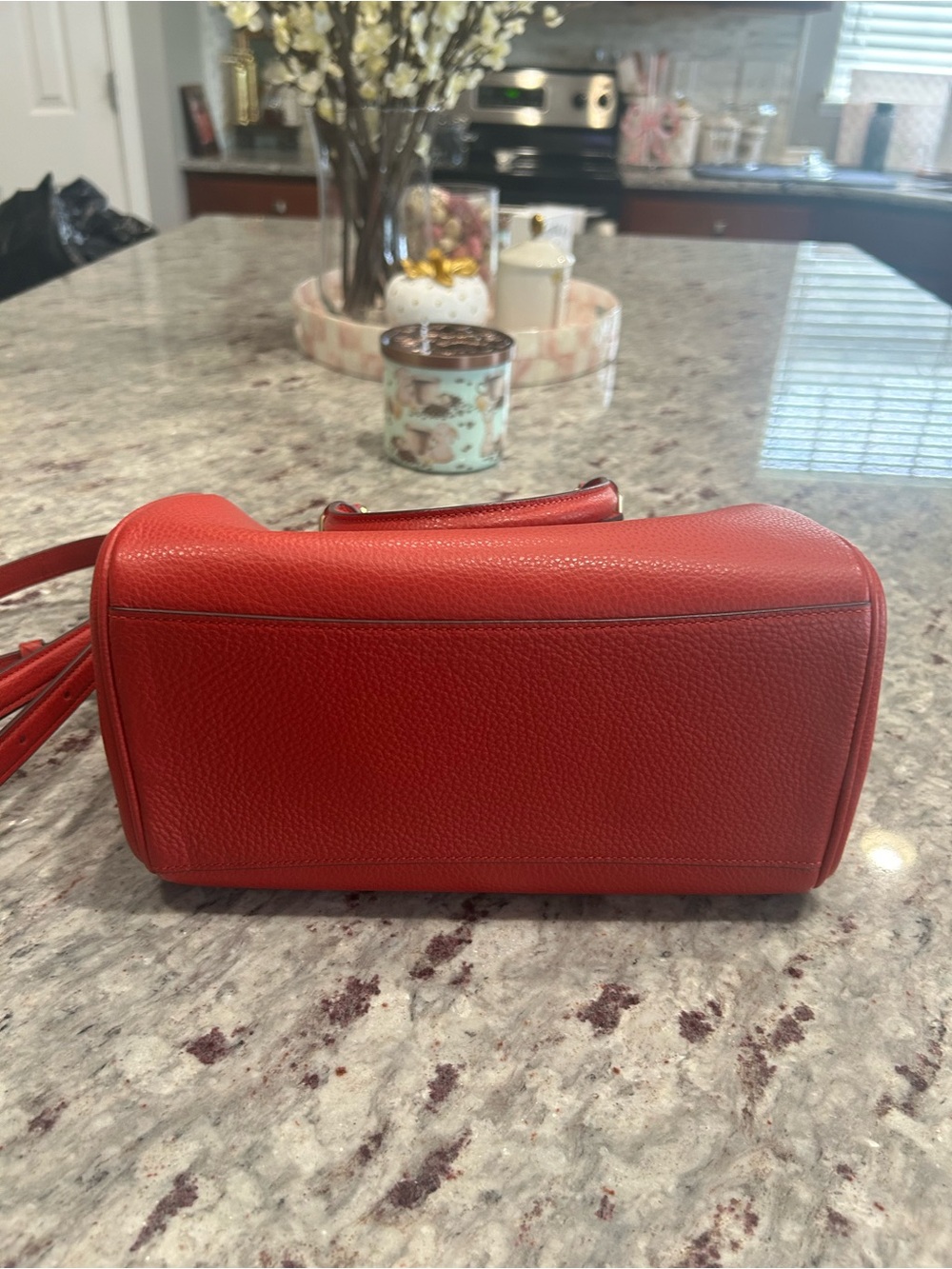 COACH Red Pebbled Leather Rowan w/Crossbody Strap - NWT - Picture 5 of 6